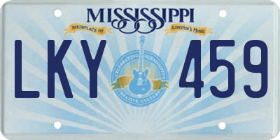 MS license plate LKY459
