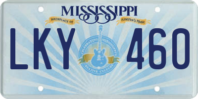 MS license plate LKY460