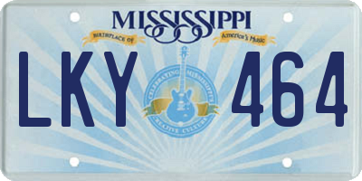 MS license plate LKY464