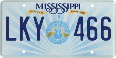 MS license plate LKY466