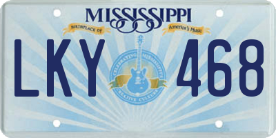 MS license plate LKY468