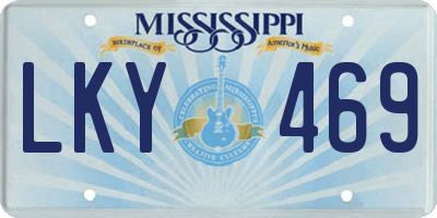 MS license plate LKY469