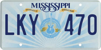 MS license plate LKY470