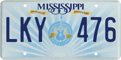 MS license plate LKY476