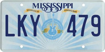 MS license plate LKY479