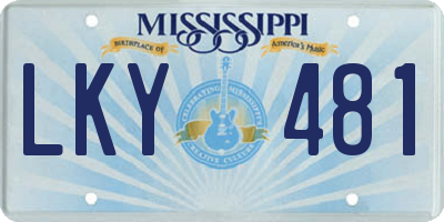 MS license plate LKY481