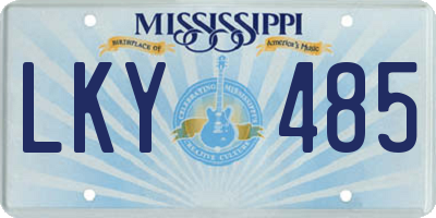 MS license plate LKY485