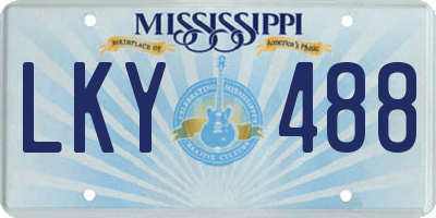 MS license plate LKY488