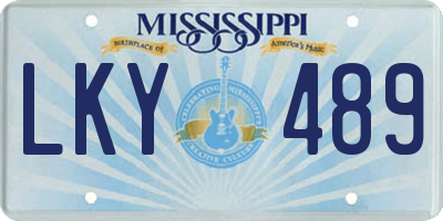 MS license plate LKY489