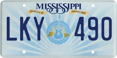 MS license plate LKY490