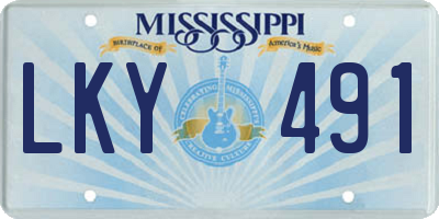 MS license plate LKY491