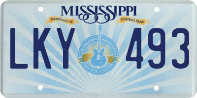 MS license plate LKY493