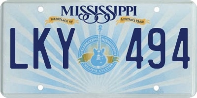 MS license plate LKY494