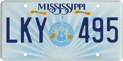 MS license plate LKY495