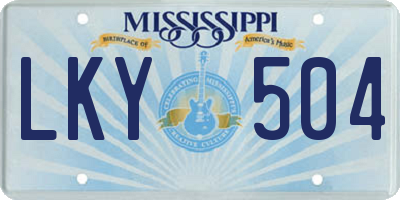 MS license plate LKY504