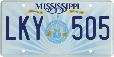 MS license plate LKY505