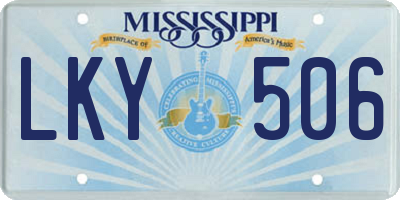 MS license plate LKY506