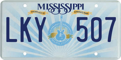 MS license plate LKY507