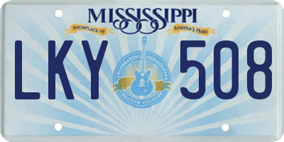 MS license plate LKY508