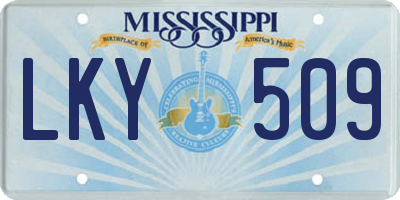 MS license plate LKY509