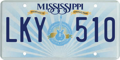 MS license plate LKY510
