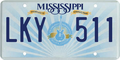 MS license plate LKY511