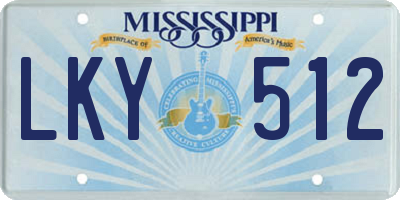 MS license plate LKY512