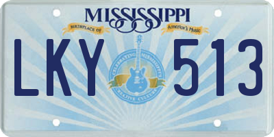 MS license plate LKY513