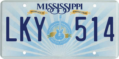 MS license plate LKY514