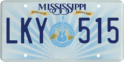 MS license plate LKY515