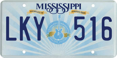 MS license plate LKY516