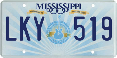 MS license plate LKY519