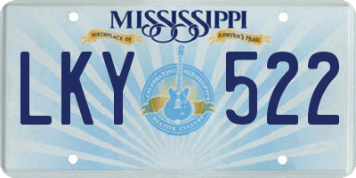 MS license plate LKY522