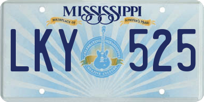 MS license plate LKY525