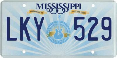 MS license plate LKY529