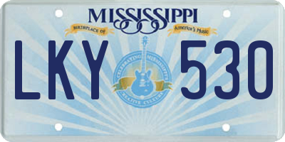 MS license plate LKY530