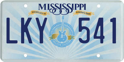 MS license plate LKY541