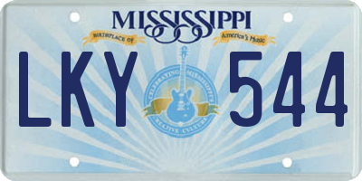 MS license plate LKY544