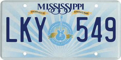 MS license plate LKY549