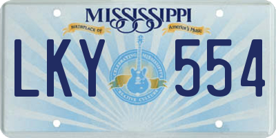 MS license plate LKY554
