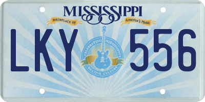 MS license plate LKY556