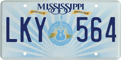 MS license plate LKY564
