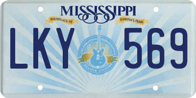 MS license plate LKY569