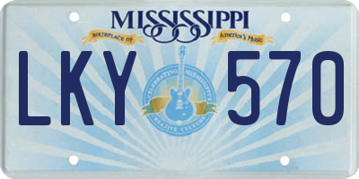 MS license plate LKY570