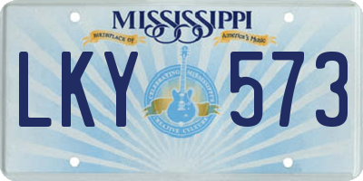 MS license plate LKY573