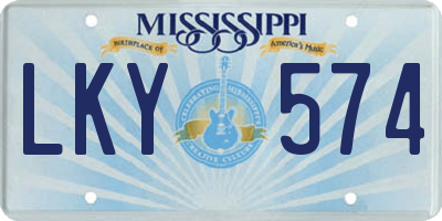 MS license plate LKY574