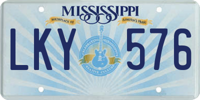 MS license plate LKY576
