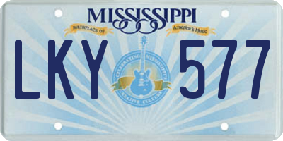 MS license plate LKY577