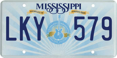 MS license plate LKY579