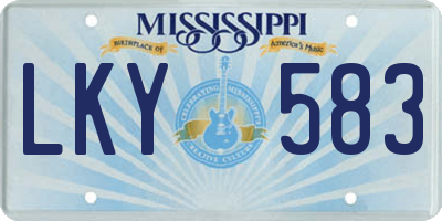 MS license plate LKY583